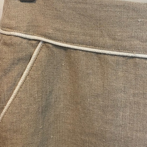 Ann Taylor LOFT Tan Linen A-Line Mini Skirt w/ White Trim Size XS - Picture 10 of 12